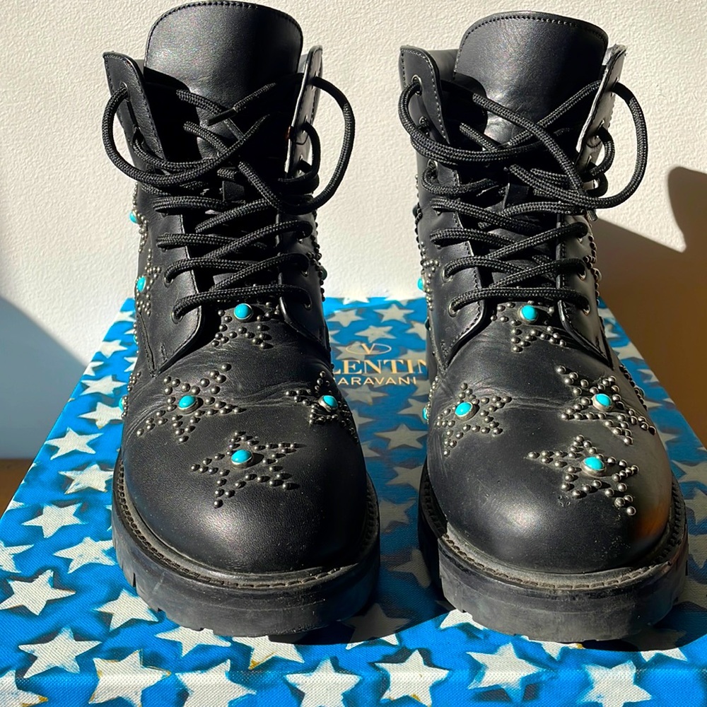 Valentino Garavani rock studded combat boots, good condition
